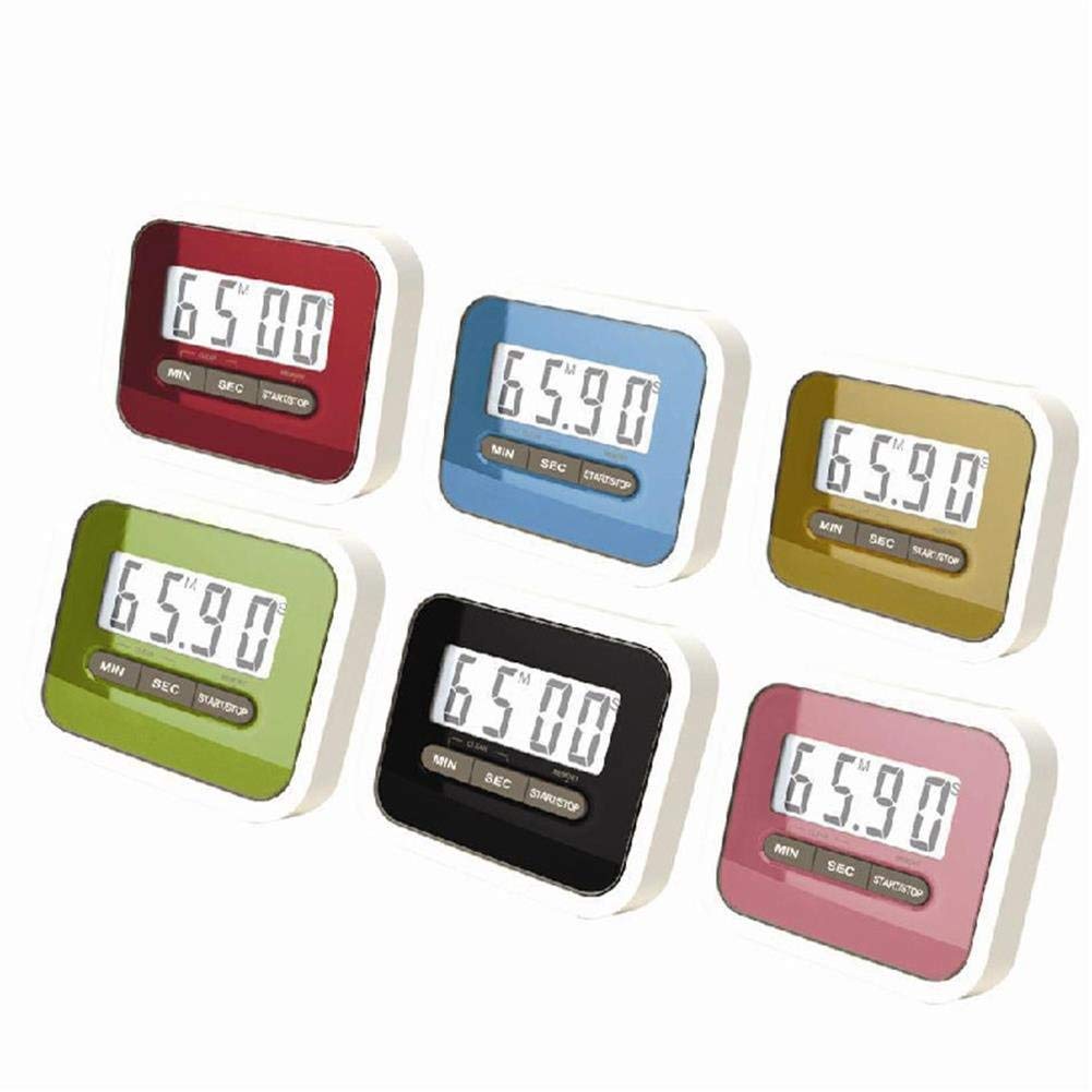 Magnetic Digital LCD Kitchen Timer Clock - 24H Count Down/Up with Alarm, Clip for Fridge, Cooking & Egg Timer - Perfect for Home, Chef & Office Decor (Red)