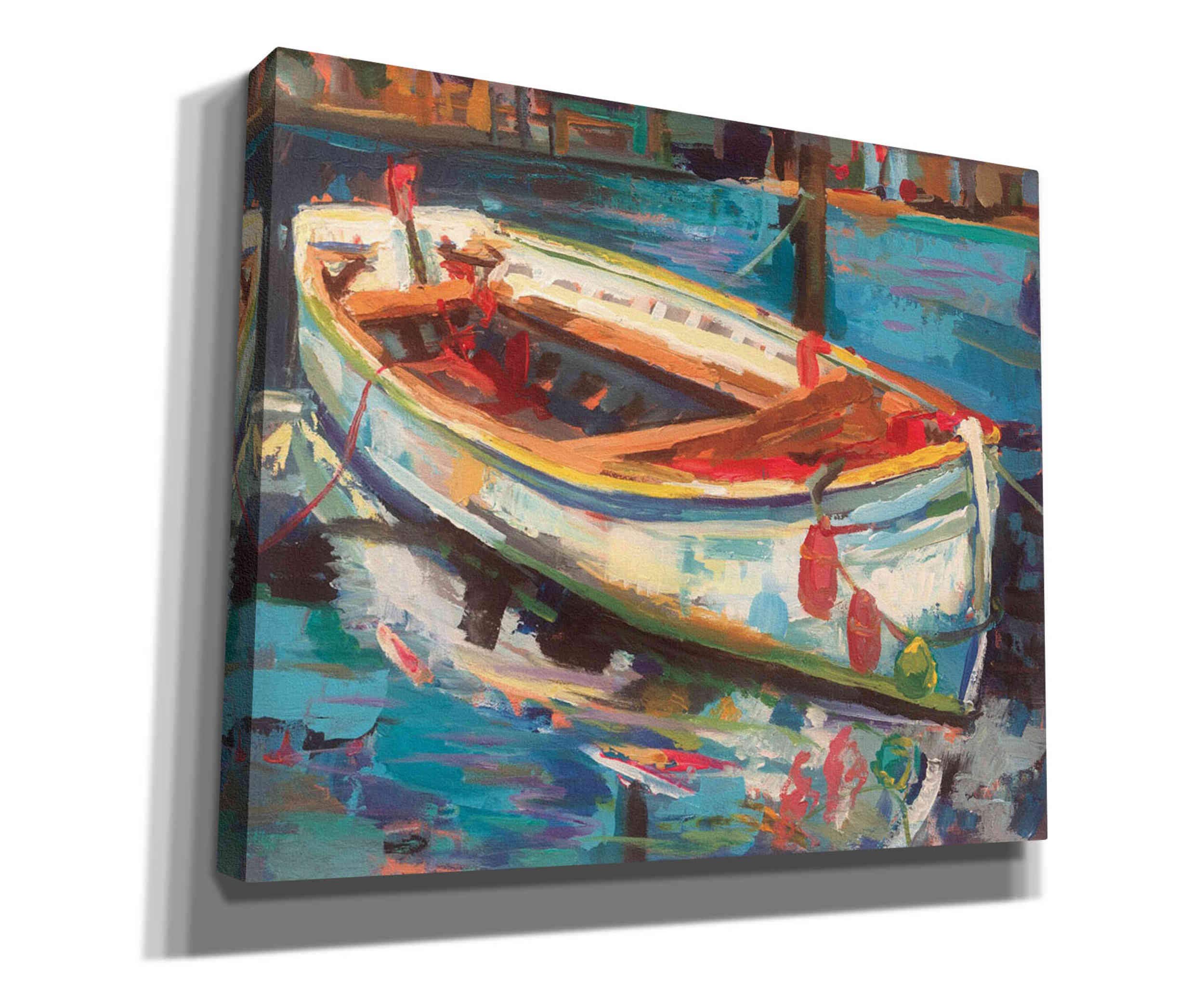 Solo Boat Canvas Wall Art by Jeanette Vertentes - 24x20 Inches Nautical Decor for Living Room, Bedroom & Office
