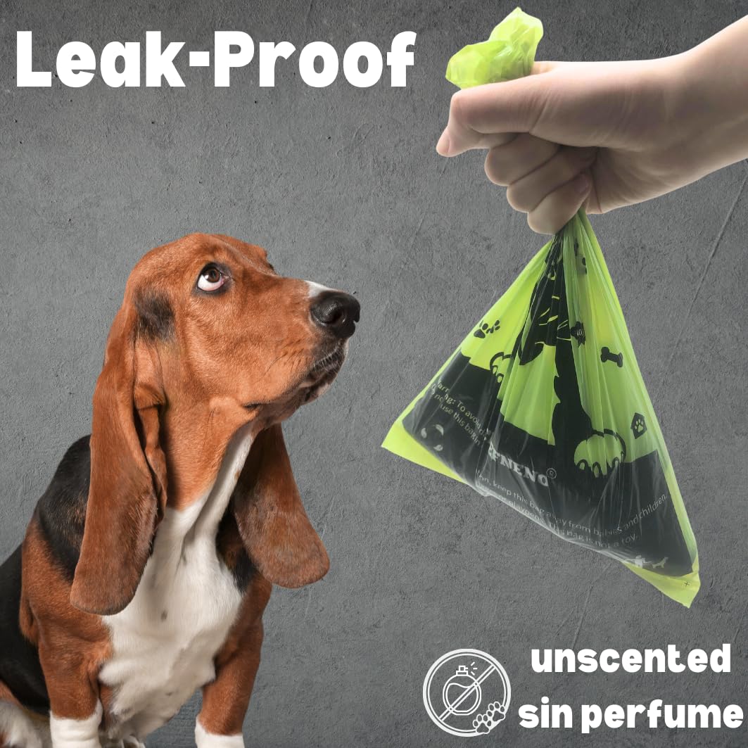 Eco-Friendly Biodegradable Dog Poop Bags with Dispenser - 576 Bags (32 Refill Rolls) | Unscented Pet Waste Bags for Dogs & Cats | Perfect for Park Walks, Backyard Cleanup & Travel