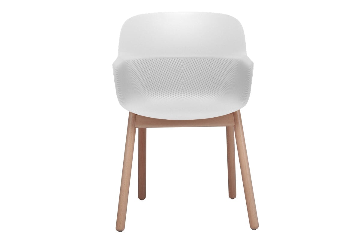 Tommy Tub Plastic Chair with Wooden Leg - Lightweight Outdoor Seating for Patio, Garden, and Poolside Relaxation