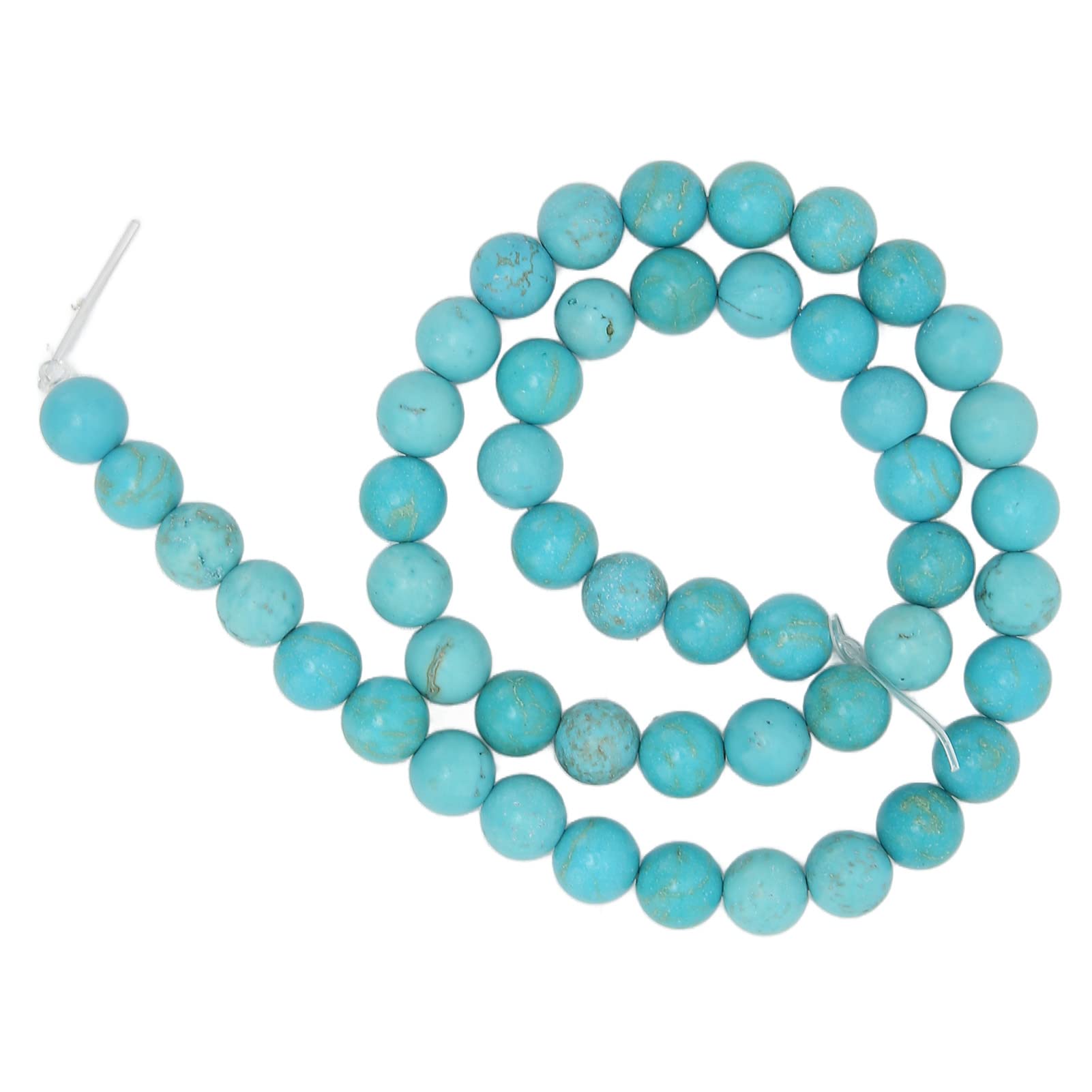 8mm Natural Turquoise Beads - Blue Shiny Round Gemstone Beads for Jewelry Making, DIY Bracelets, Necklaces & Earrings | Smooth Loose Spacer Beads for Handmade Jewelry Supplies - Perfect for Boho, Wedding & Gift Jewelry Designs