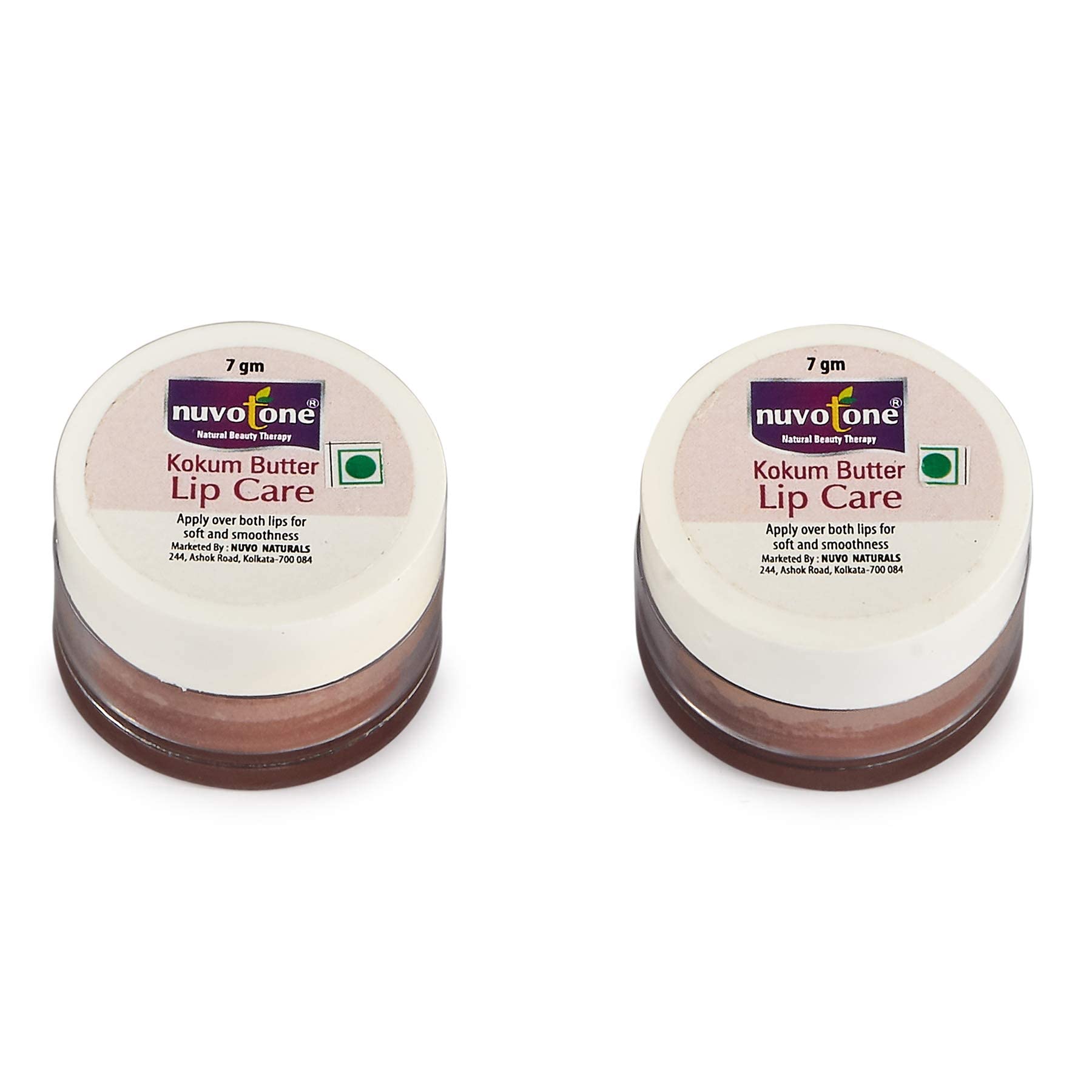 Nuvotone Kokum Butter Lip Balm - Best Natural Treatment for Dry & Chapped Lips (2 Pack) | Hydrating Lip Care for Winter & Daily Use