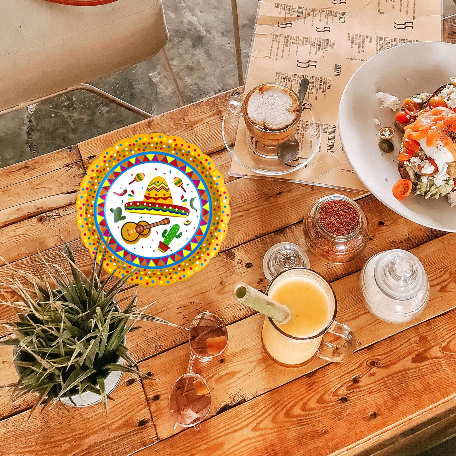 50 Pack Colorful Fiesta Paper Plates - Disposable Dinnerware for Cinco de Mayo, Mexican Themed Parties, BBQs & Celebrations - Durable & Vibrant Party Supplies for Outdoor Events & Family Gatherings