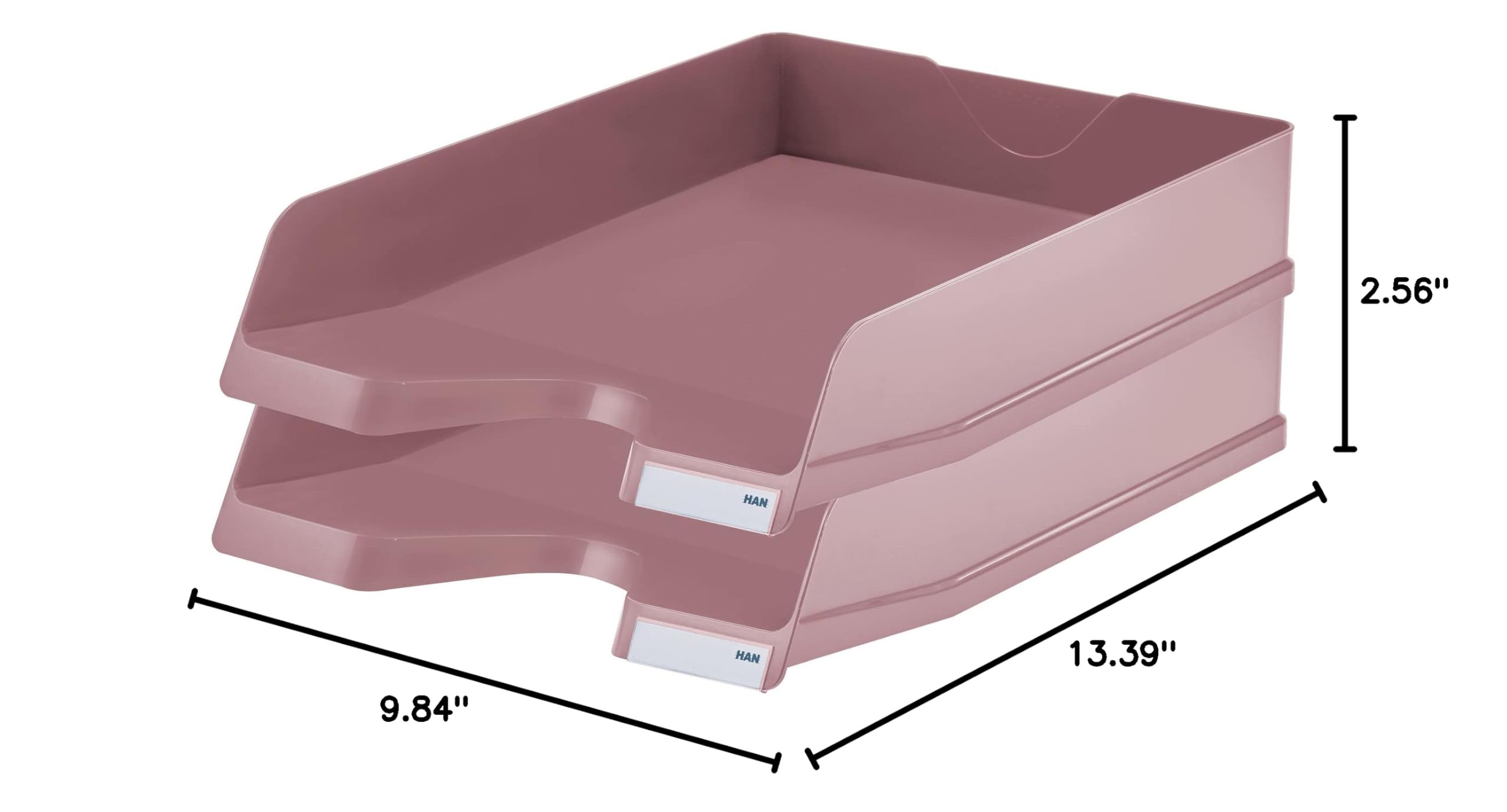 HanViva 10275-12 Heavy Duty Letter Tray Set of 5 - Vertical Stackable A4 File Organizer with Label Clips (25x8x6.5cm) for Office, Mailroom & Home Organization - Savanne Color
