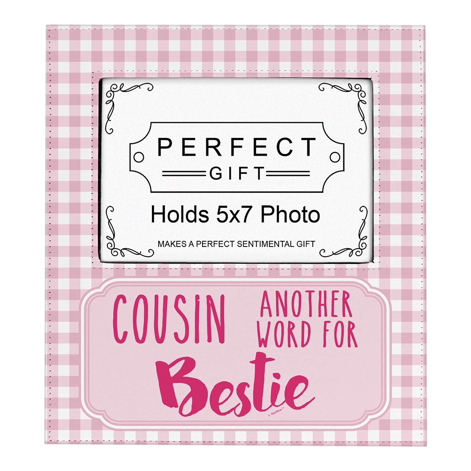 Best Cousin Gifts - 5x7 Picture Frame for Family & Friends - Perfect for Birthdays, Anniversaries and Home Decor