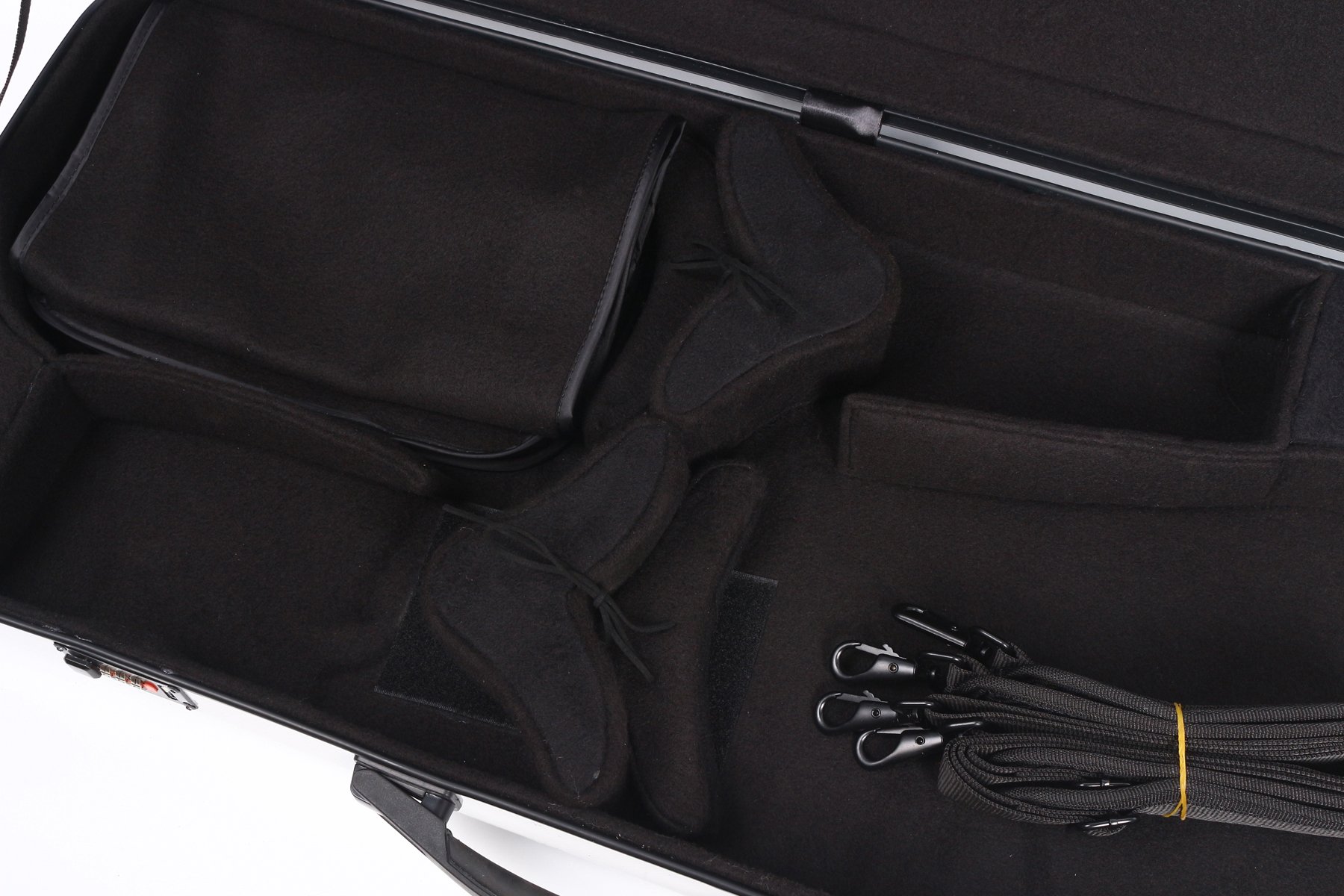 Yinfente Double Violin/Viola Case - Carbon Fiber 4/4 Full Size Black & White (White) - Durable Protection for Musicians | Perfect for Travel & Performances