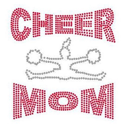 Cheer Mom Rhinestone Iron-On Transfer - Sparkle & Shine for Cheerleading Uniforms, T-Shirts, Bags | Perfect for Sports Moms & Team Spirit