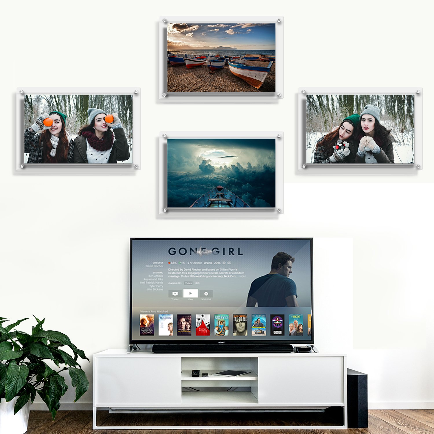 A4 Acrylic Wall Frame - Clear Hanging Photo Display for 32x23cm Pictures & Certificates - Home & Office Decor