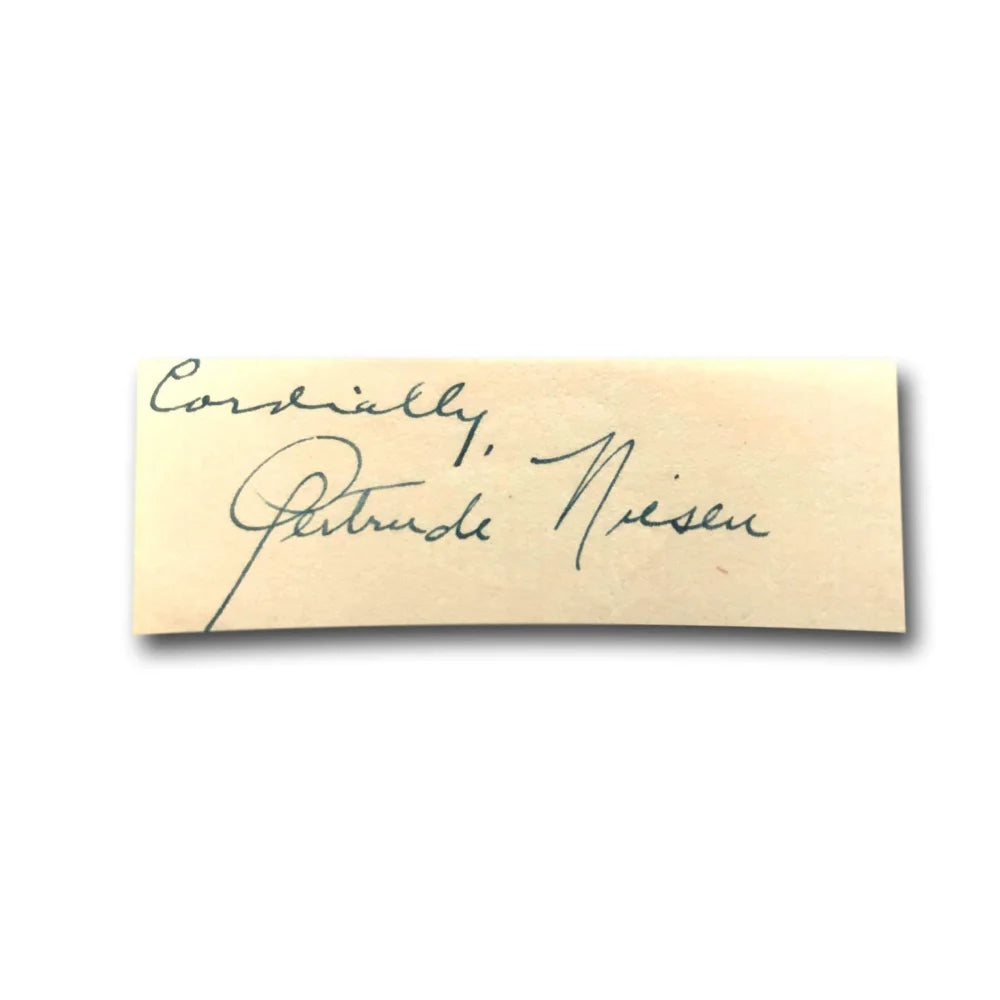 Gertrude Niesen Hand Signed Autographed Page Cut with JSA COA - Vintage Actress & Singer Memorabilia - Perfect for Collectors, Theater Enthusiasts, and Hollywood Memorabilia Displays