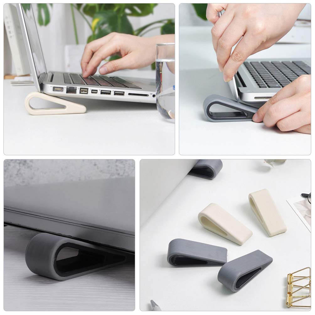 4-Piece Adjustable Laptop Cooling Stand with 6 Fans - Ergonomic Computer Riser for Better Airflow & Posture - Perfect for Home, Office & Gaming Setups