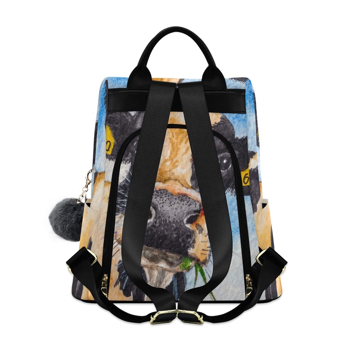 ALAZA Cow Print Farm-Themed Outdoor Backpack for Women - Stylish Durable Daypack for Hiking, Travel & Daily Use
