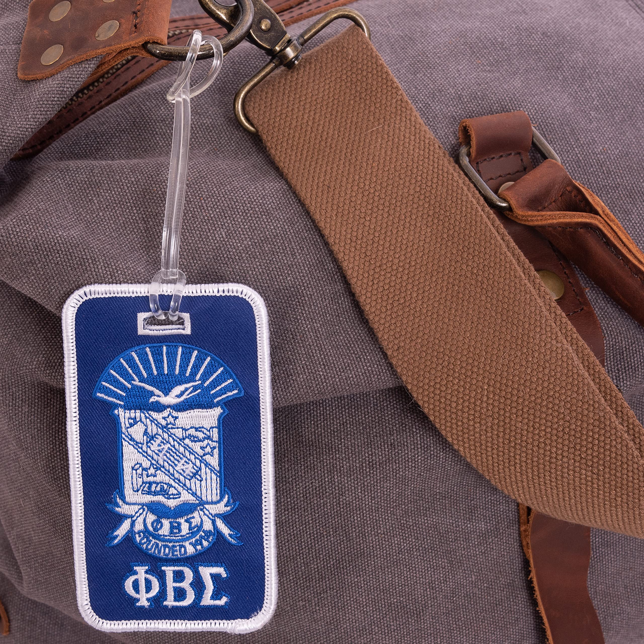 Desert Cactus Phi Beta Sigma Luggage Tag Bag - Fraternity Crest & Traditional Greek Letter Design - Perfect for Travel, College Events & Greek Life Accessories