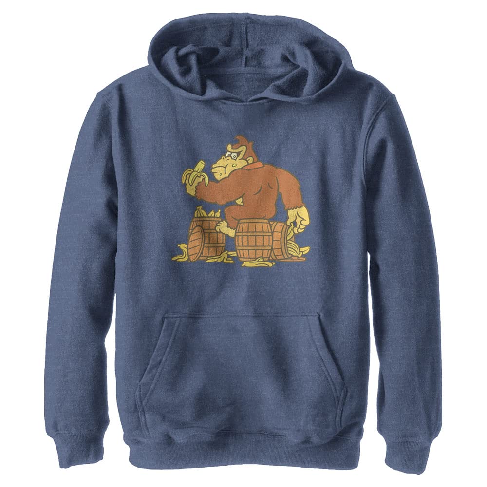 Nintendo Kids DK Bananas Youth Pullover Hoodie - Soft & Comfortable Gaming Sweatshirt for Boys & Girls | Perfect for Casual Wear, Gaming Sessions & School Activities