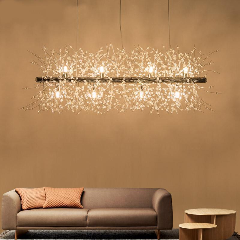Elegant Crystal Dandelion Chandelier - Modern LED Ceiling Light Fixture for Living Room, Bedroom, Dining Room Decor | Energy Saving & Dimmable Lighting Solution