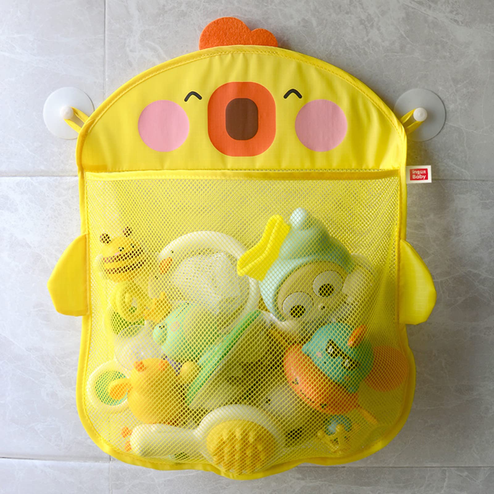 **Bathtub Toy Organizer with 2 Strong Suction Cups - Hanging Mesh Basket for Kids & Toddlers - Baby Bath Toy Storage for Shower & Tub - Perfect for Bath Time Fun & Easy Cleanup**