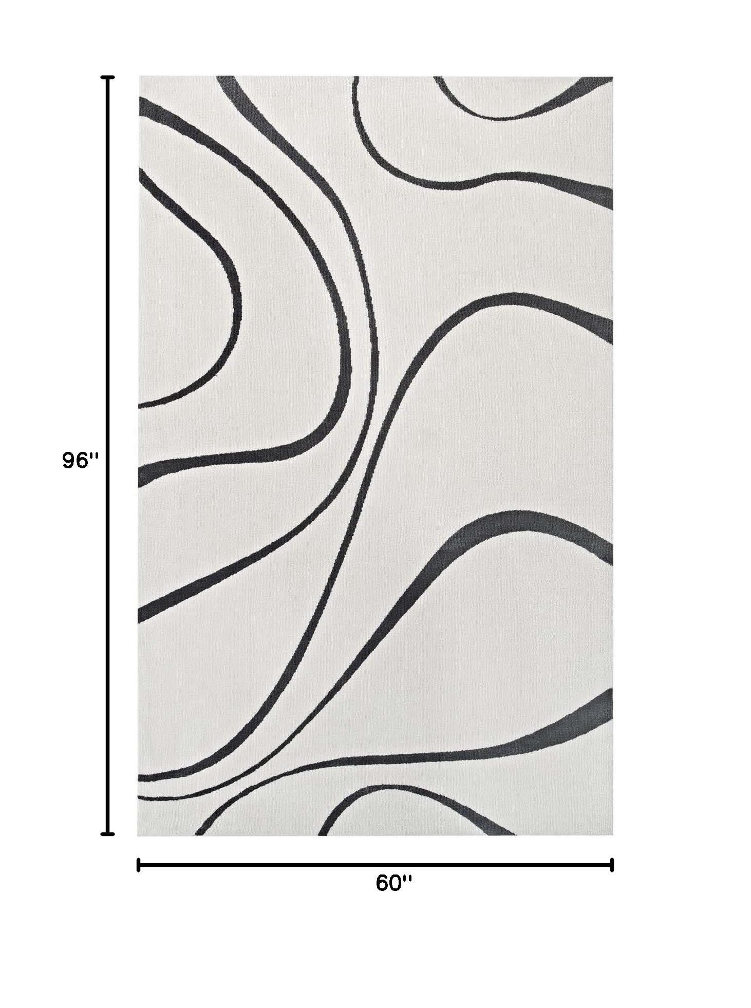 Modern Contemporary Urban Living Room Area Rug - Soft Fabric Floor Carpet Runner in Multi-Gray Shades | Perfect for Lounge, Bedroom & Office Decor