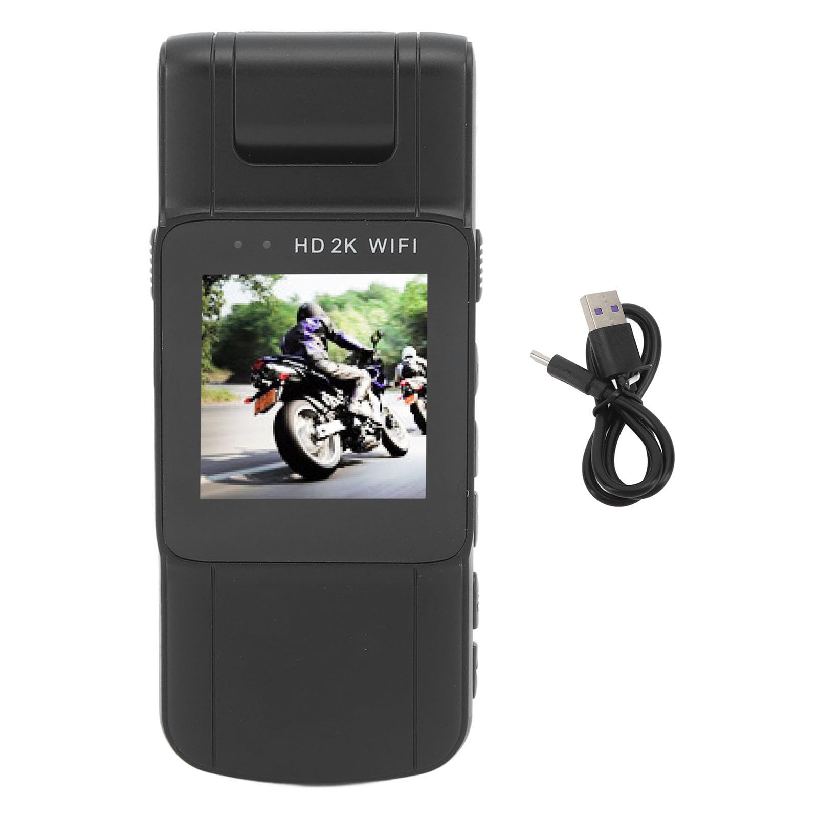 2K Ultra HD Body Camera with 180° Rotatable Lens, Night Vision & Motion Detection - Handheld Sports Video Recorder for Outdoor Activities, Police Duty, Security Monitoring & Adventure Vlogging