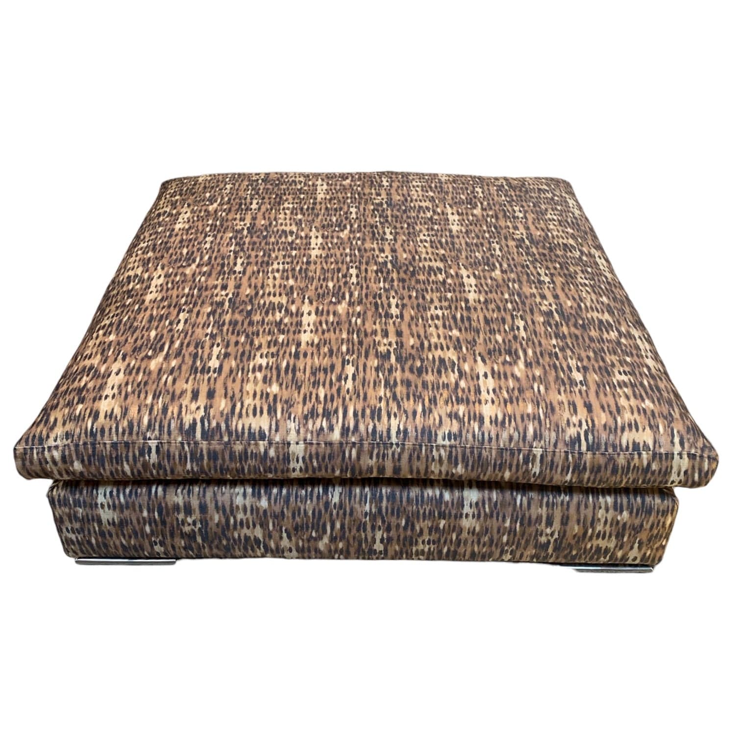 Tang Ginger Ottoman - Handmade Boho Pouf, Footstool & Floor Seating for Living Room, Bedroom, or Nursery - Natural Jute & Cotton Blend, Earthy Home Decor