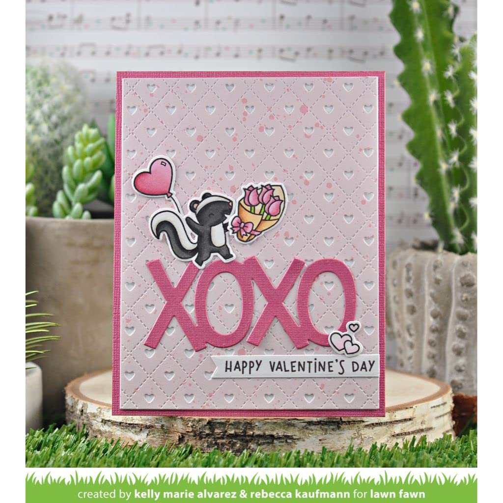 Lawn Fawn LF2739 Quilted Heart Backdrop Portrait Lawn Cuts Dies - Perfect for Scrapbooking, Card Making, and DIY Paper Crafts