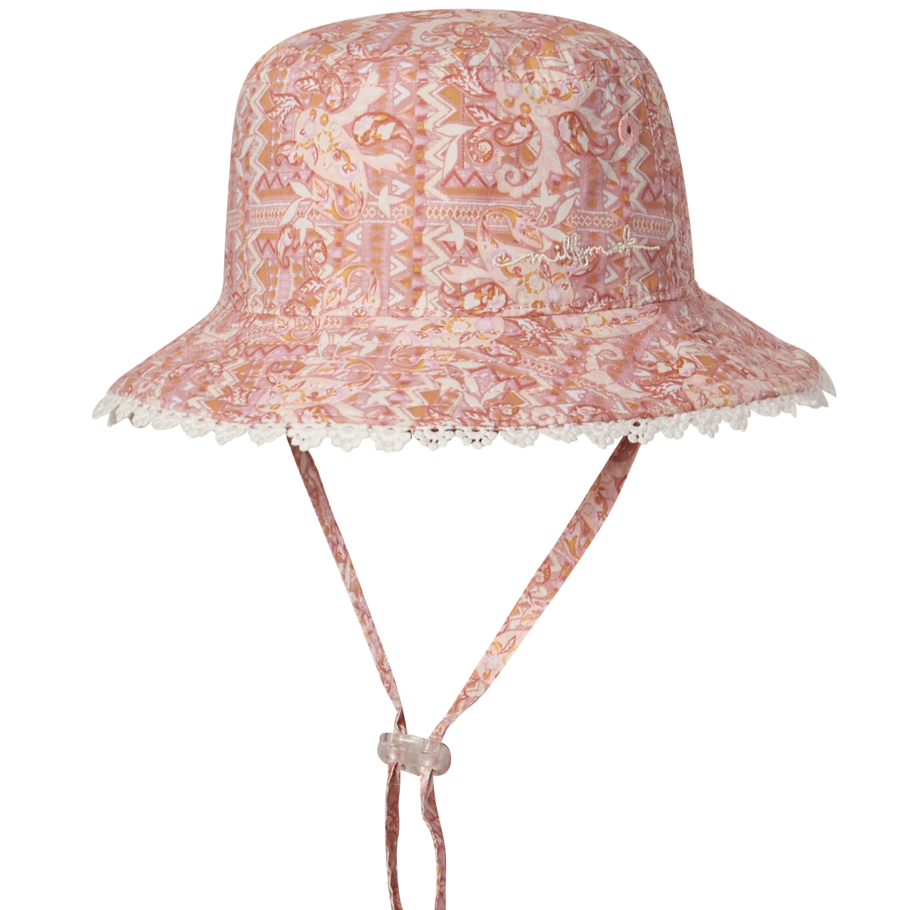 Kooringal Blush Sadie Baby Bucket Hat for Girls - Soft Cotton Sun Protection for Outdoor, Beach & Summer Activities