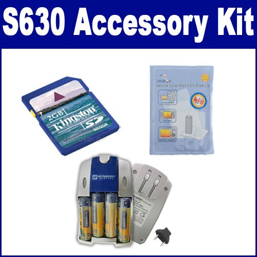 Samsung S630 Digital Camera Accessory Kit with SB257 Charger, 2GB KSD Memory Card & ZELCKSG Cleaning Kit - Perfect for Travel, Photography Enthusiasts & Everyday Use