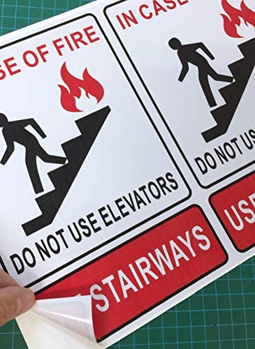 2 Pack Fire Safety Door Signs - 9