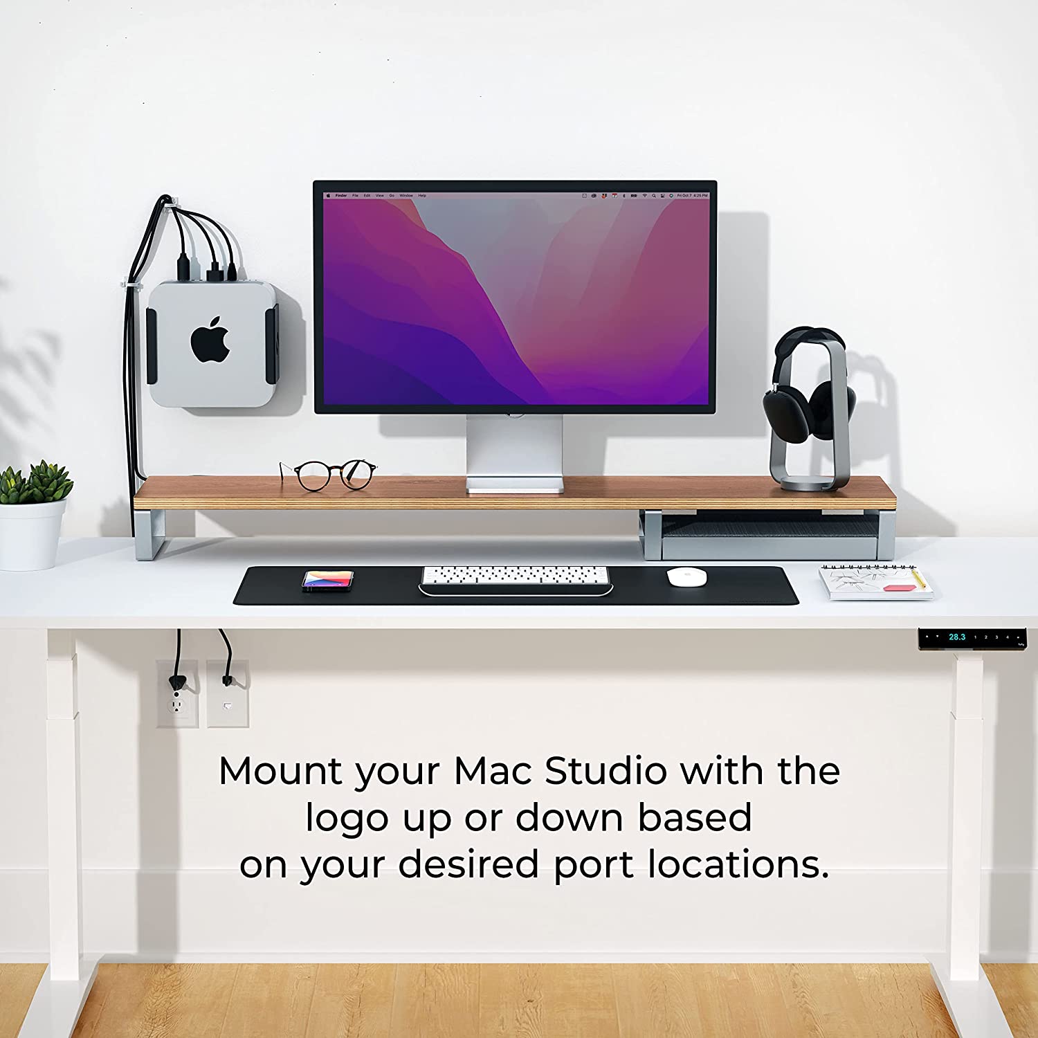 HumanCentric Wall Mount for Mac Studio - Space-Saving Vertical or Horizontal Mounting Bracket with VESA Compatibility - Perfect for Home Office, Studio & Workspace Organization