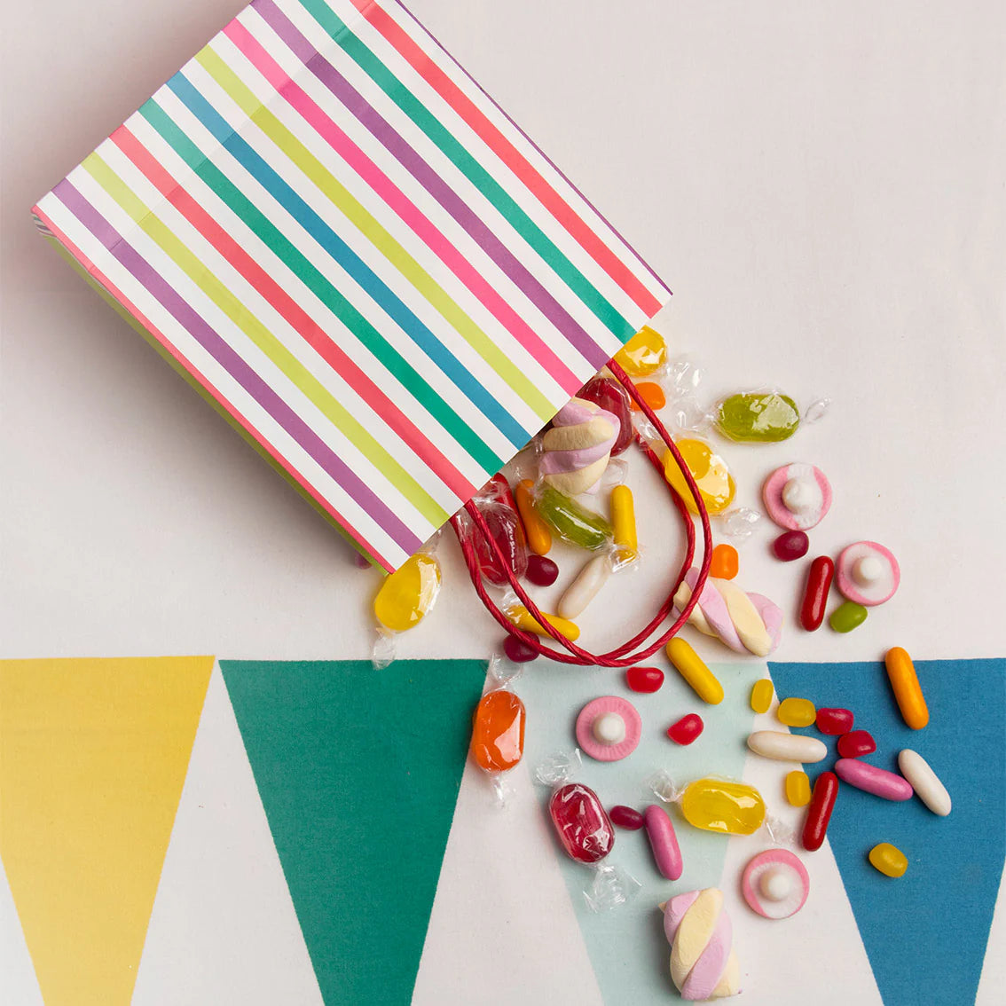 Mix & Match Multi-Colored Treat Bags - Pack of 8 for Birthday Parties, Halloween Favors & Baby Showers