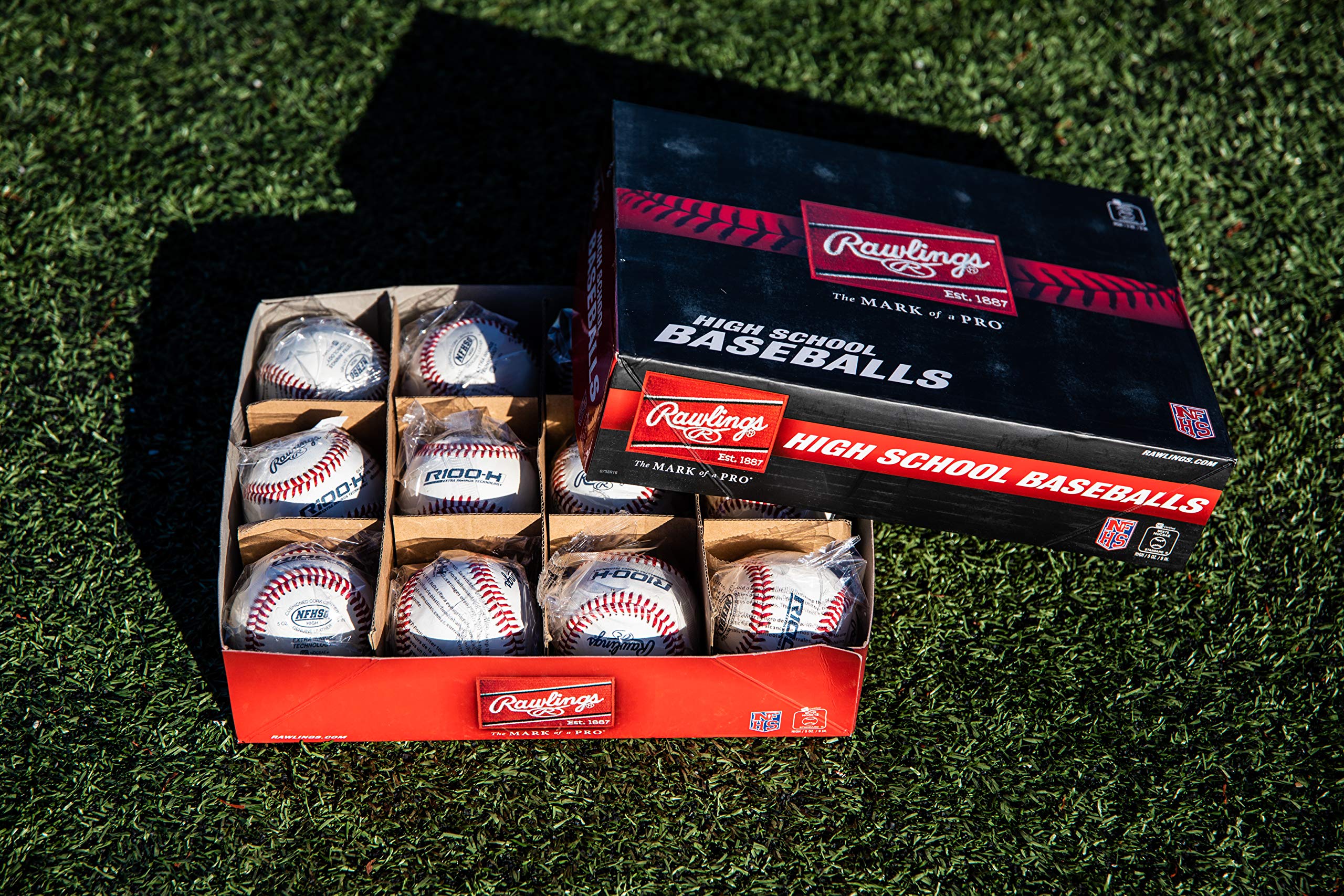Rawlings NFHS NOCSAE Approved High School Baseballs - 12 Pack (R100-H1/R100-H2/R100-H3/RNF Options) | Official Game Balls for High School Baseball Practice & Games