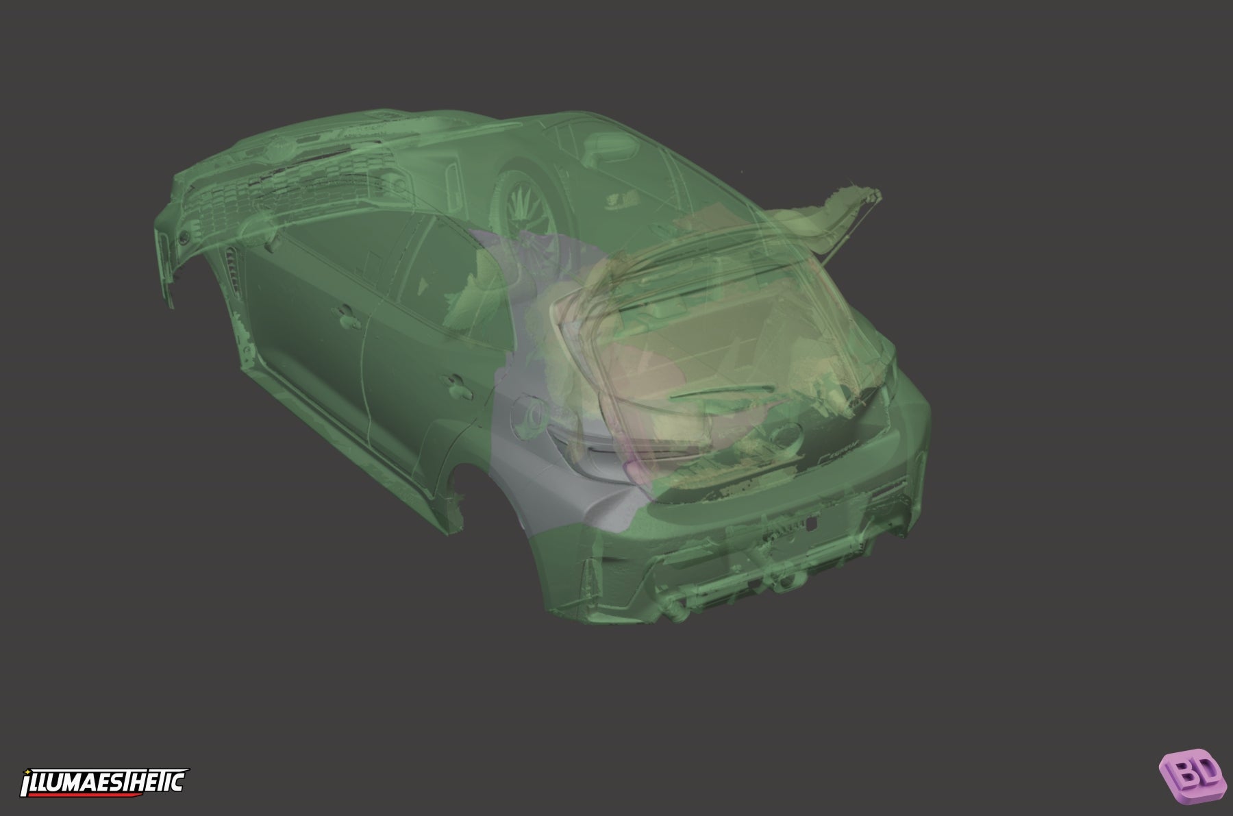 Toyota GR Corolla (GZEA14) 3D Scan Model for 2023+ - High Precision Digital Car Model for Racing Simulation, 3D Printing & Automotive Design