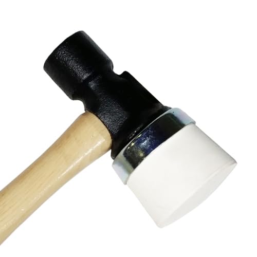 Powernail No. 5 Iron White Rubber Capped Mallet - Heavy Duty Hammer for Woodworking, Leather Craft & Upholstery - Perfect for DIY Projects, Carpentry & Professional Use