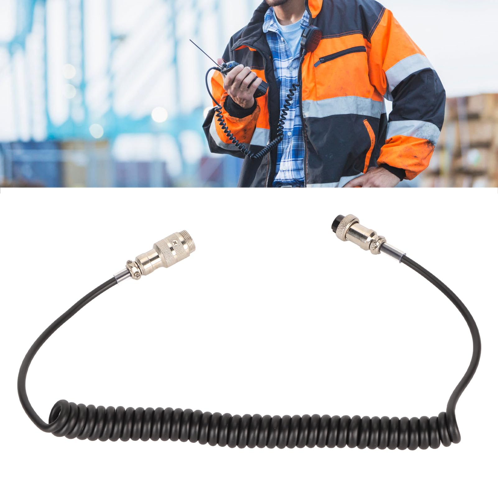 4-Pin CB Radio Microphone Extension Cord with Spring Wire Design - Male to Female Microphone Cable for Cobra Radios - Perfect for Truckers, Off-Roading & Emergency Communication