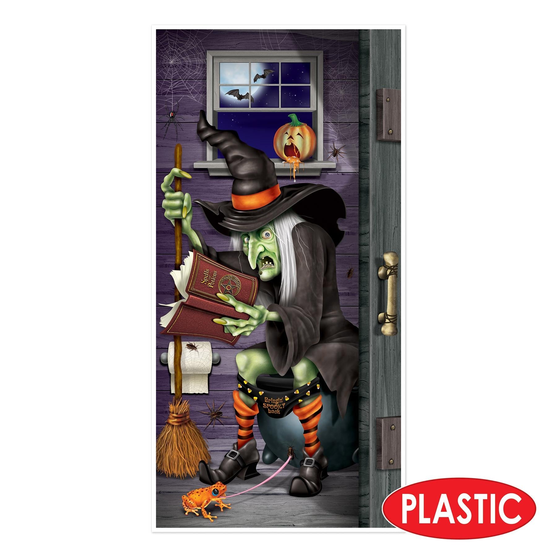 12-Pack Beistle Halloween Witch Bathroom Door Cover - Spooky Decor for Halloween Parties & Haunted House Themes