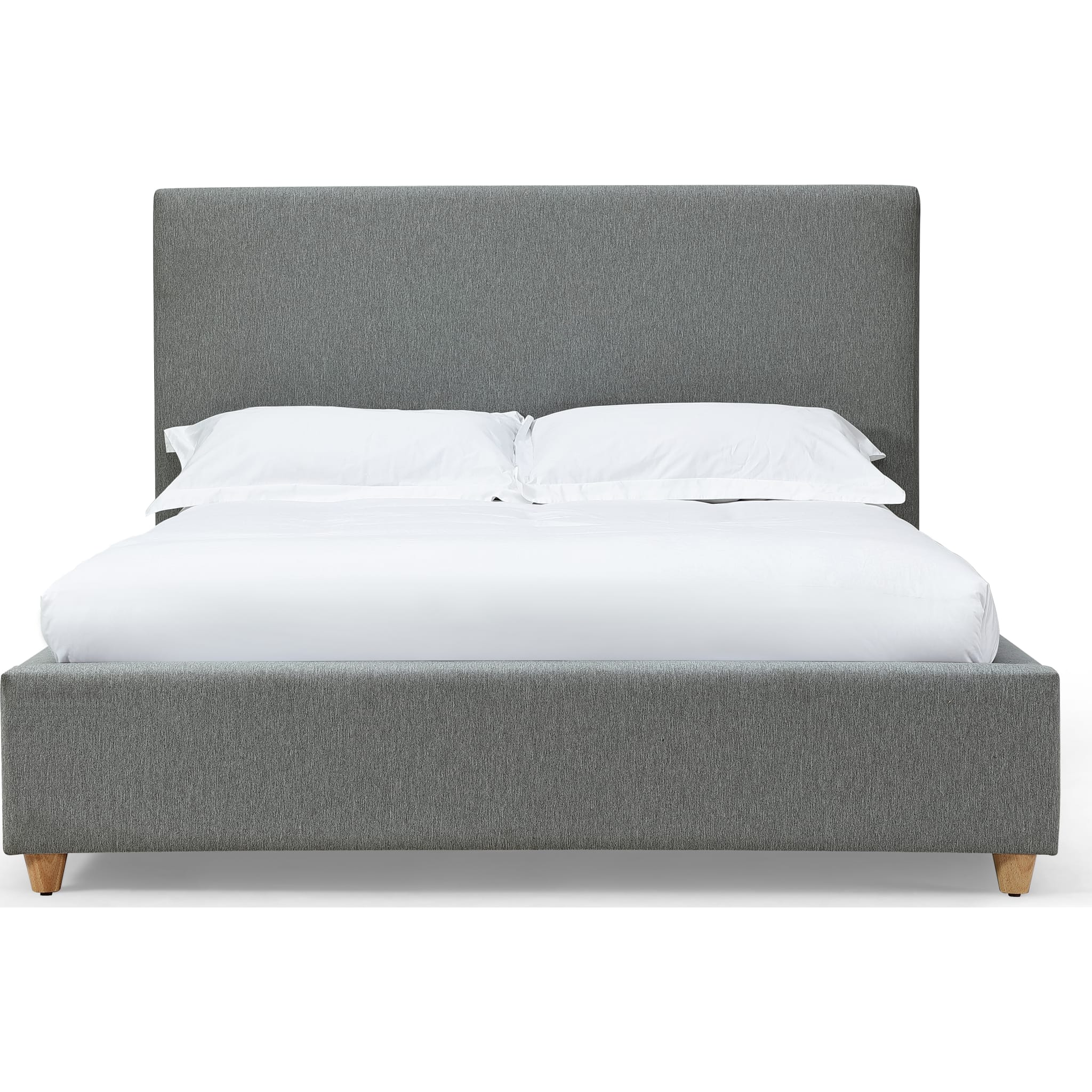 Olivia Upholstered Platform Bed Frame - Pewter Gray Queen Size, Modern Bedroom Furniture for Adults, Perfect for Master Bedrooms & Guest Rooms