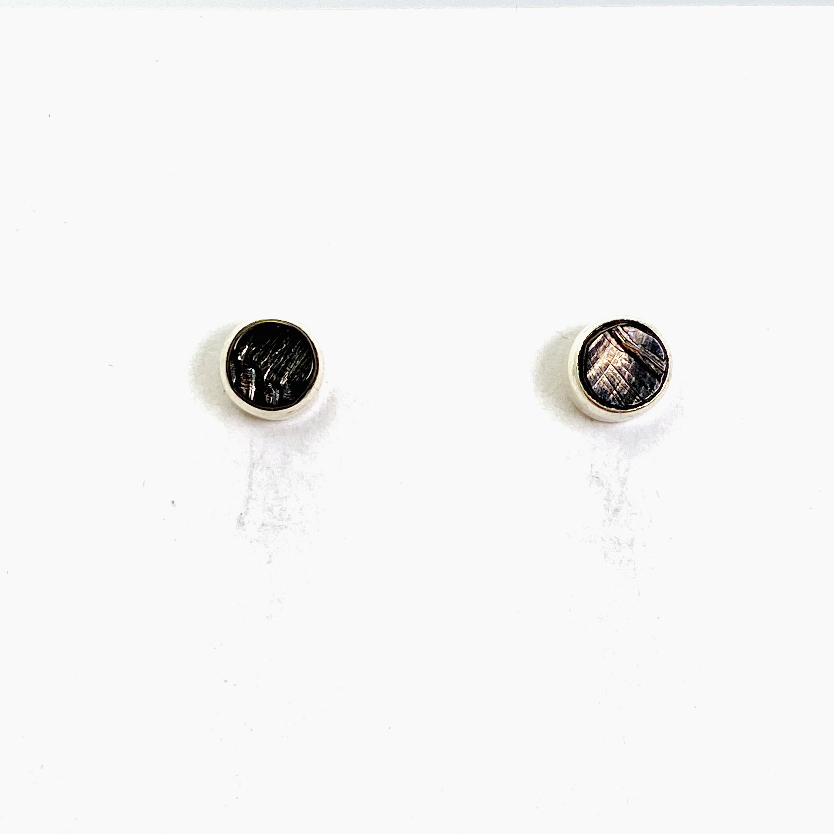 Shungite Round Raw Stud Earrings 7mm - Natural Black Stone Jewelry for Women - Perfect for Healing, Protection & Everyday Wear