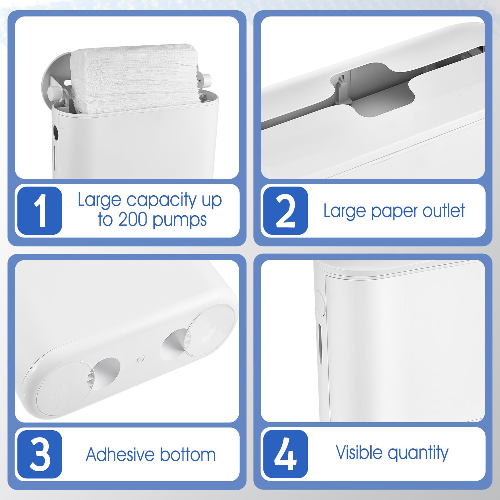 Mifoci 2-Pack White Paper Towel Dispenser - Countertop & Wall Mount Bathroom Paper Towel Holder for Multifold Hand Towels - Perfect for Kitchen, Toilet, Bedroom & Office Use (Paper Not Included)