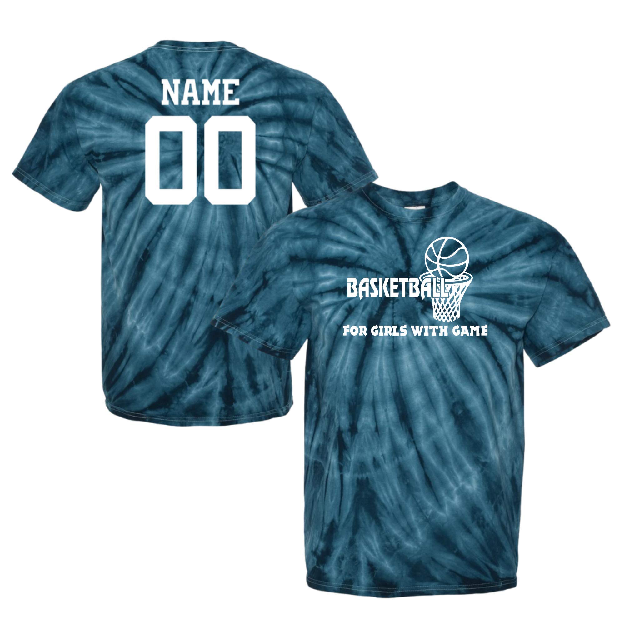Custom Tie Dye Basketball T-Shirt for Girls - Soft Cotton Jersey Tee with Sporty Team Logo - Perfect for Game Day, Practice & Casual Wear