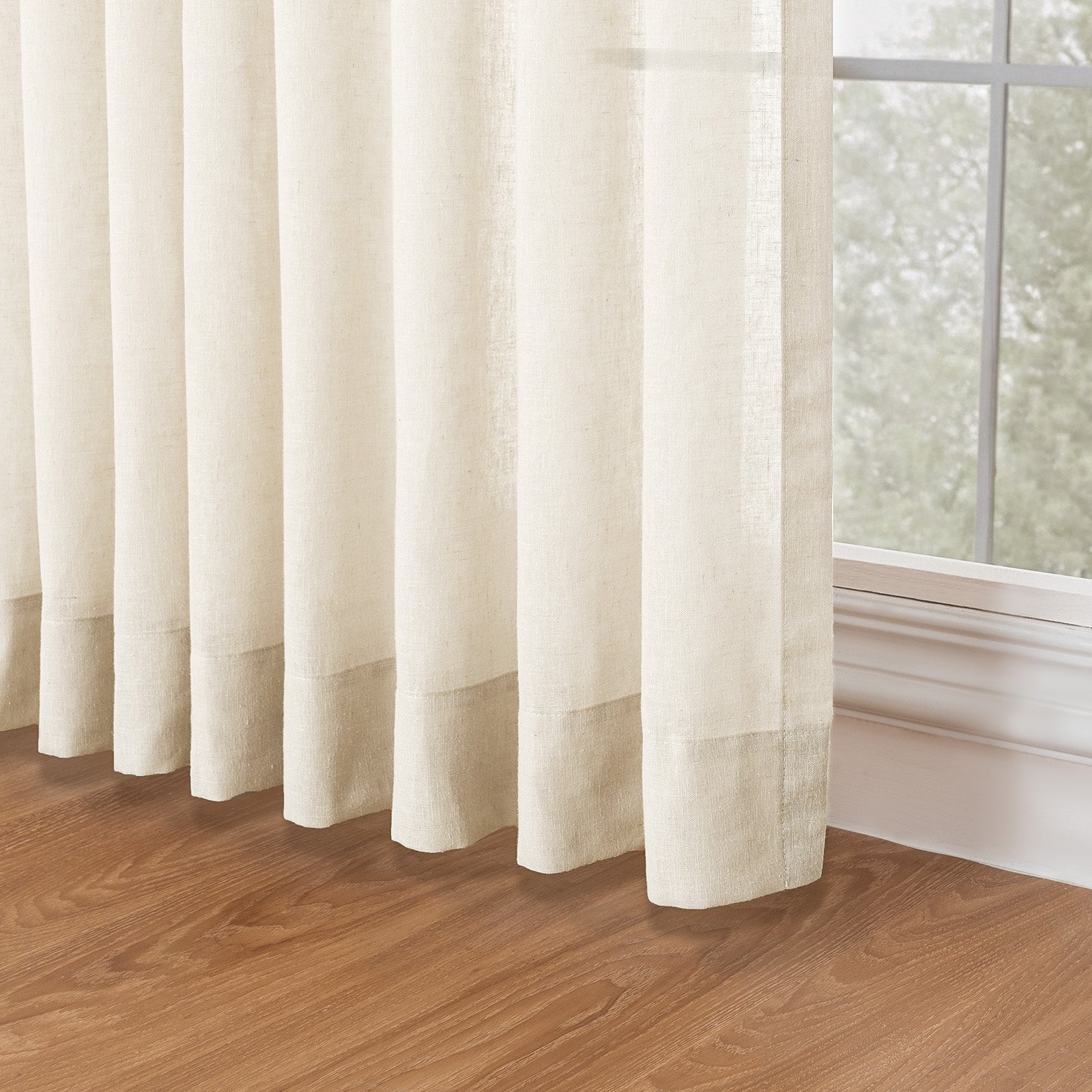 Cloud Linen Sheer Curtains - Natural Soft Breezy Custom Drapes with Top Back Tab | Light Filtering Window Treatments for Living Room & Bedroom