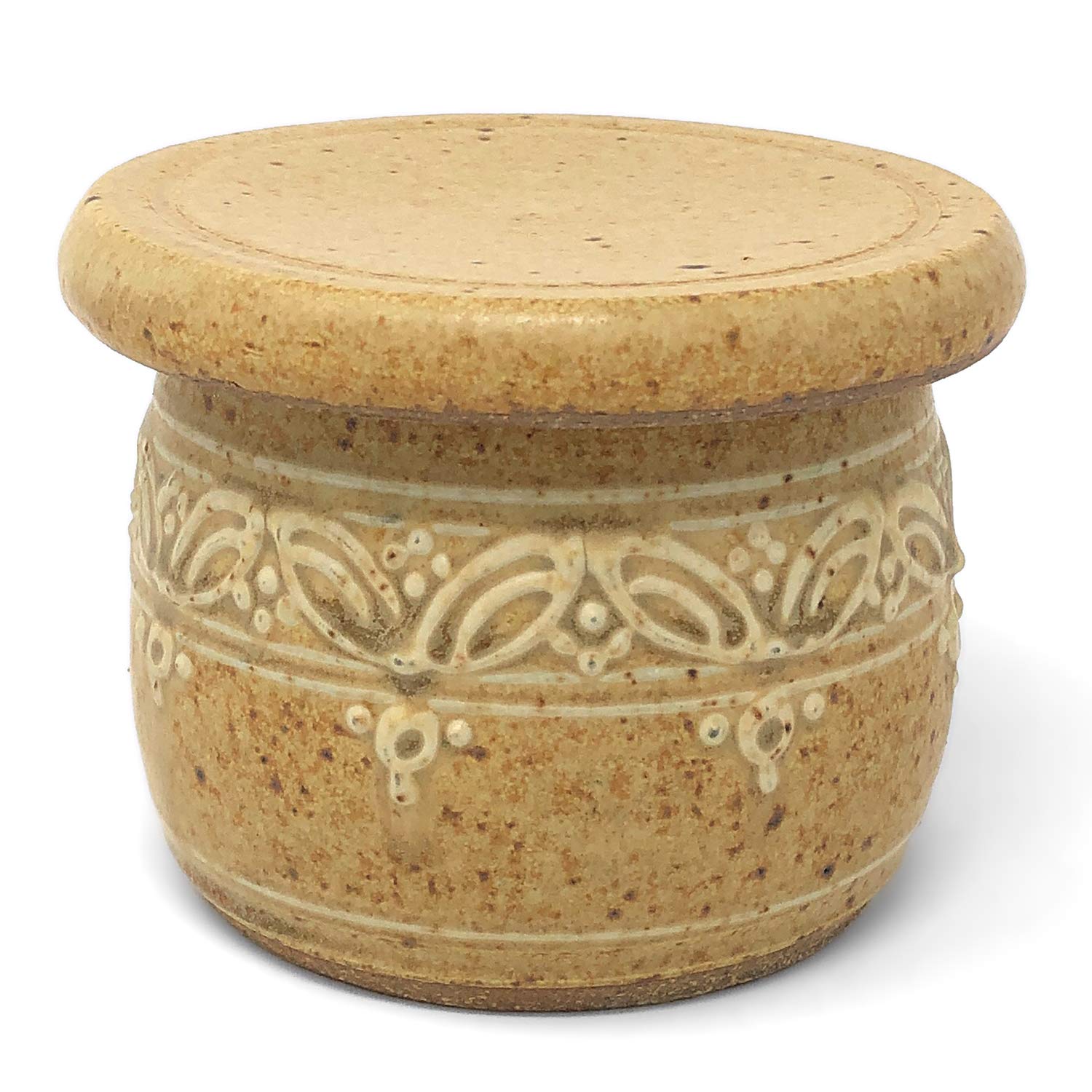 The Potters, LTD French Butter Keeper with Spicy Mustard - Airtight Ceramic Butter Dish for Fresh Spreadable Butter - Perfect for Kitchens, Restaurants, and Breakfast Tables