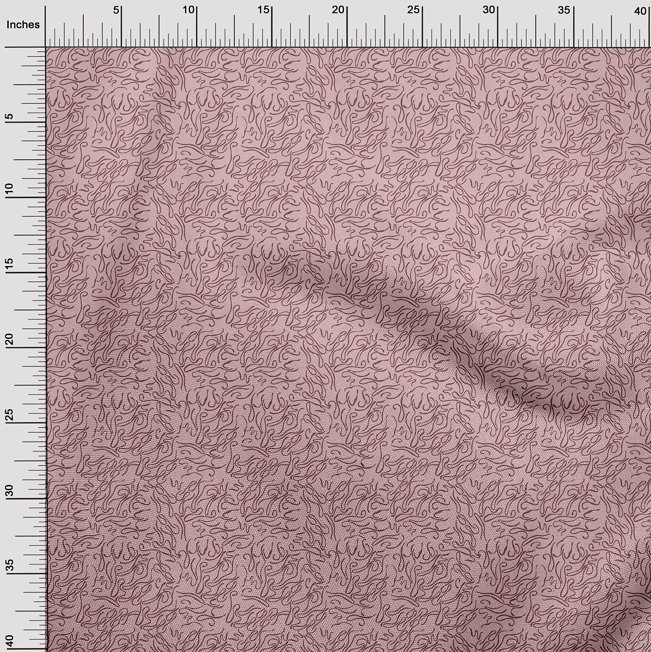 oneOone Cotton Flex Pink Abstract Line Dress Fabric - 40 Inch Wide by The Yard | Soft Printed Material for DIY Dresses, Skirts & Home Decor Projects