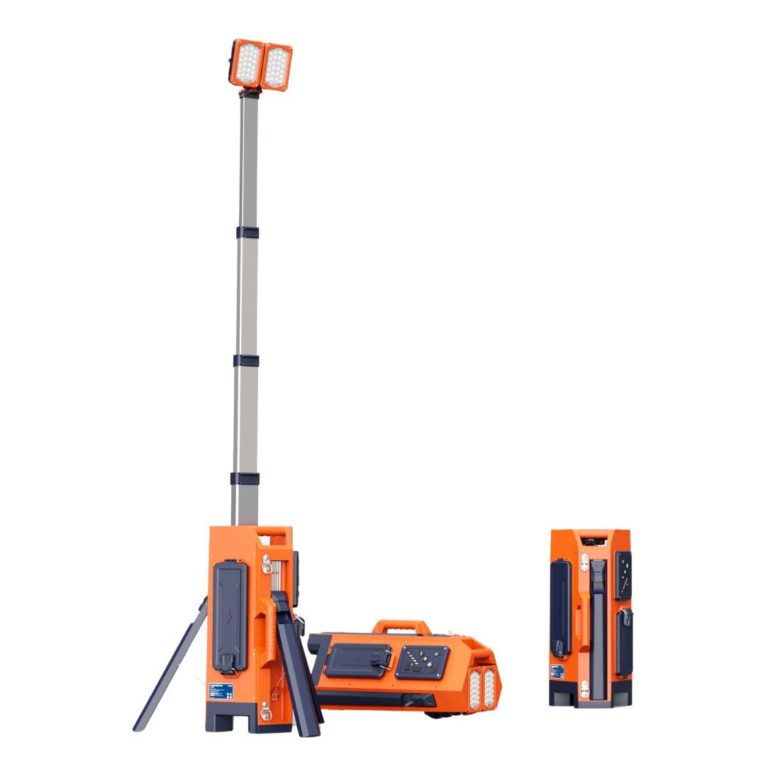 Aiko 2.2M Portable IP66 Waterproof Rechargeable LED Tower Light with Lithium-Ion Battery & Dual Charger - ATL 400 Model | Perfect for Construction Sites, Emergency Lighting, Outdoor Events & Camping