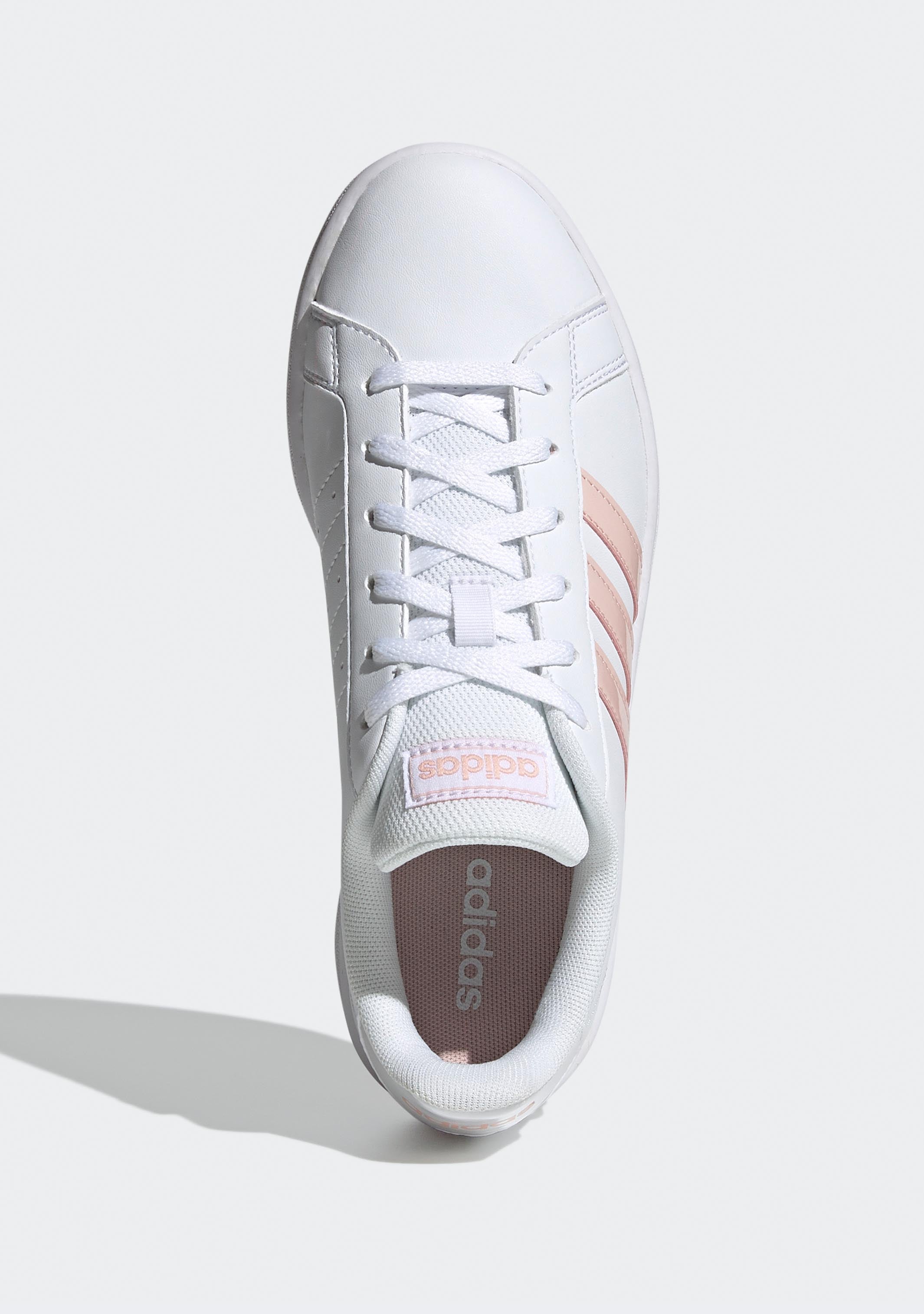 Adidas Women’s Grand Court Base Sneakers - White & Black Classic Tennis Shoes for Women | Comfortable Athletic Shoes for Running, Walking & Casual Wear
