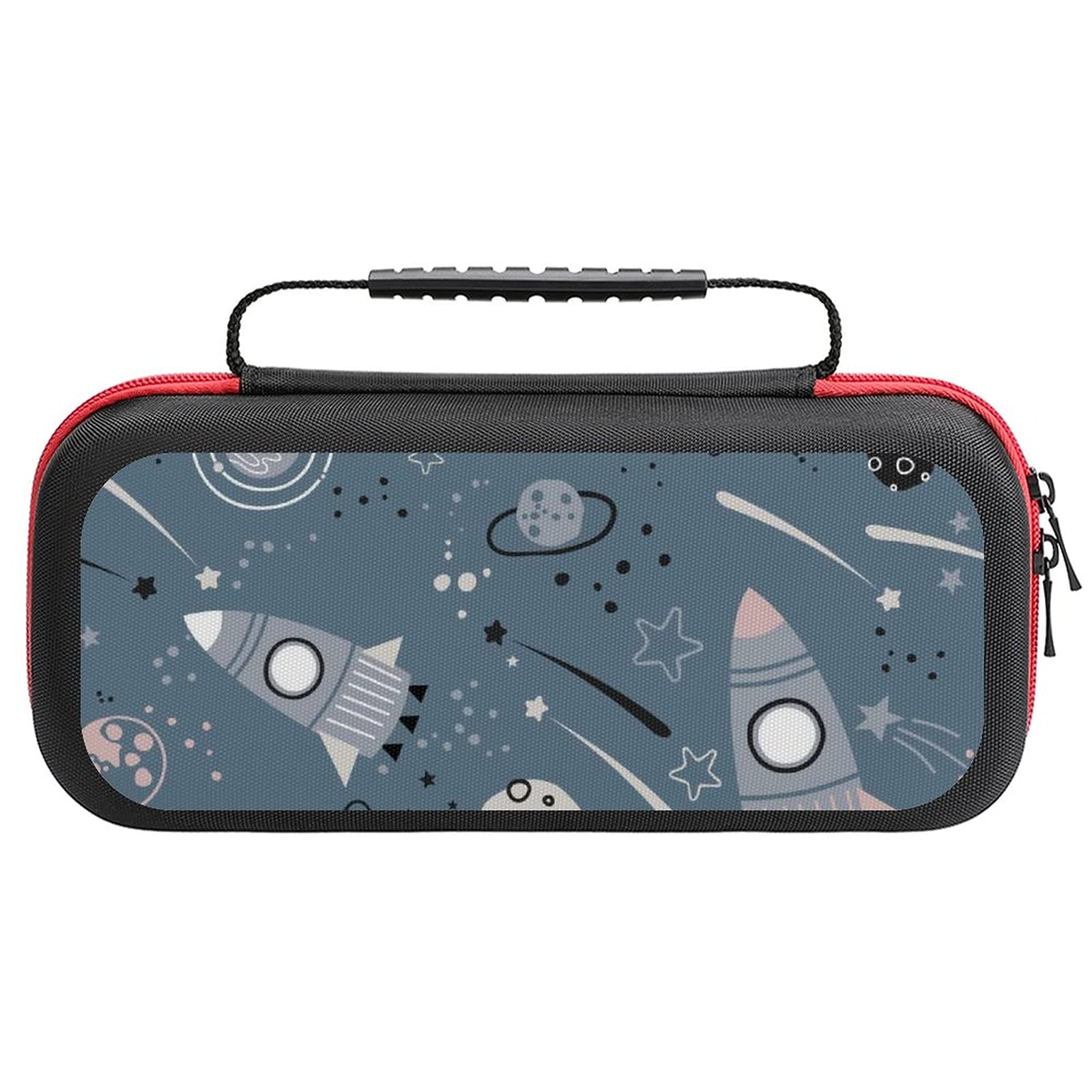Nintendo Switch Lite Carrying Case with Spaceship & Planet Design - Travel Storage Bag for Console & Accessories | Portable Gaming Protection for Commuting, Travel & Outdoor Play