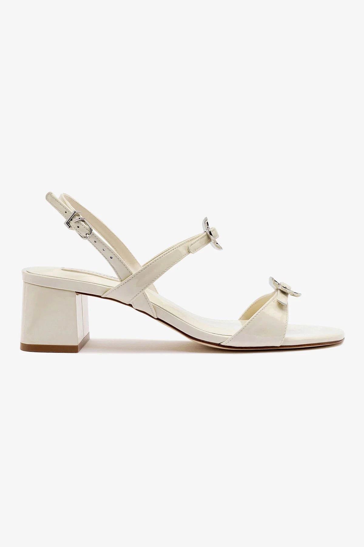 Tinx Block Ivory Patent Leather Women's Shoes - Elegant & Comfortable Heels for Work, Parties & Special Occasions