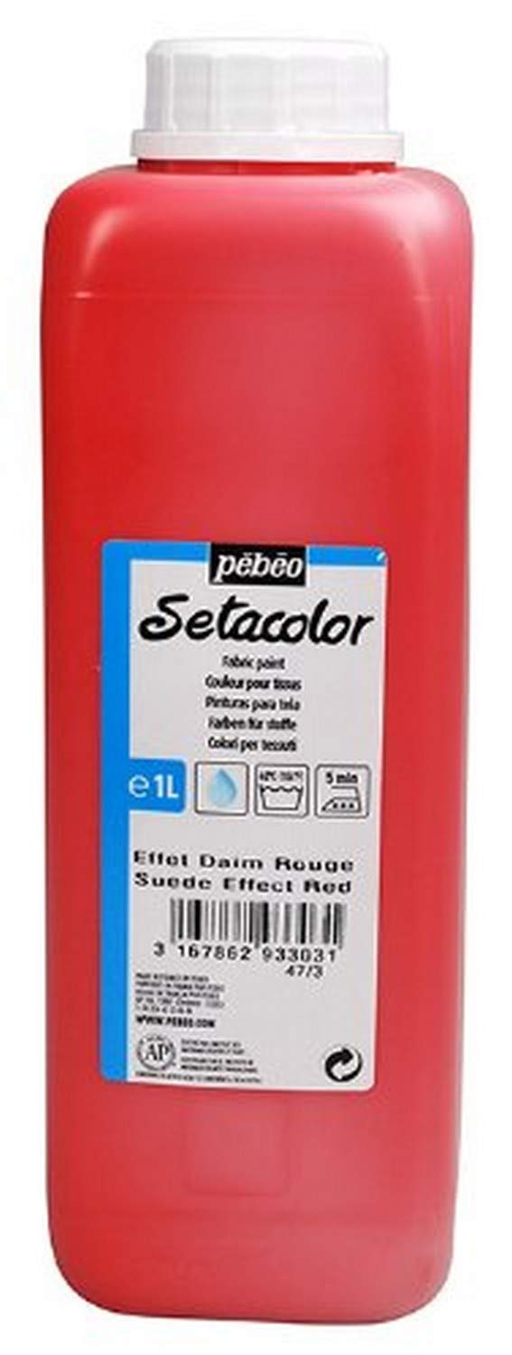 Pebeo Suede Effect Setacolor Fabric Paint - Vibrant Red for DIY Clothing, Home Decor & Textile Art Projects