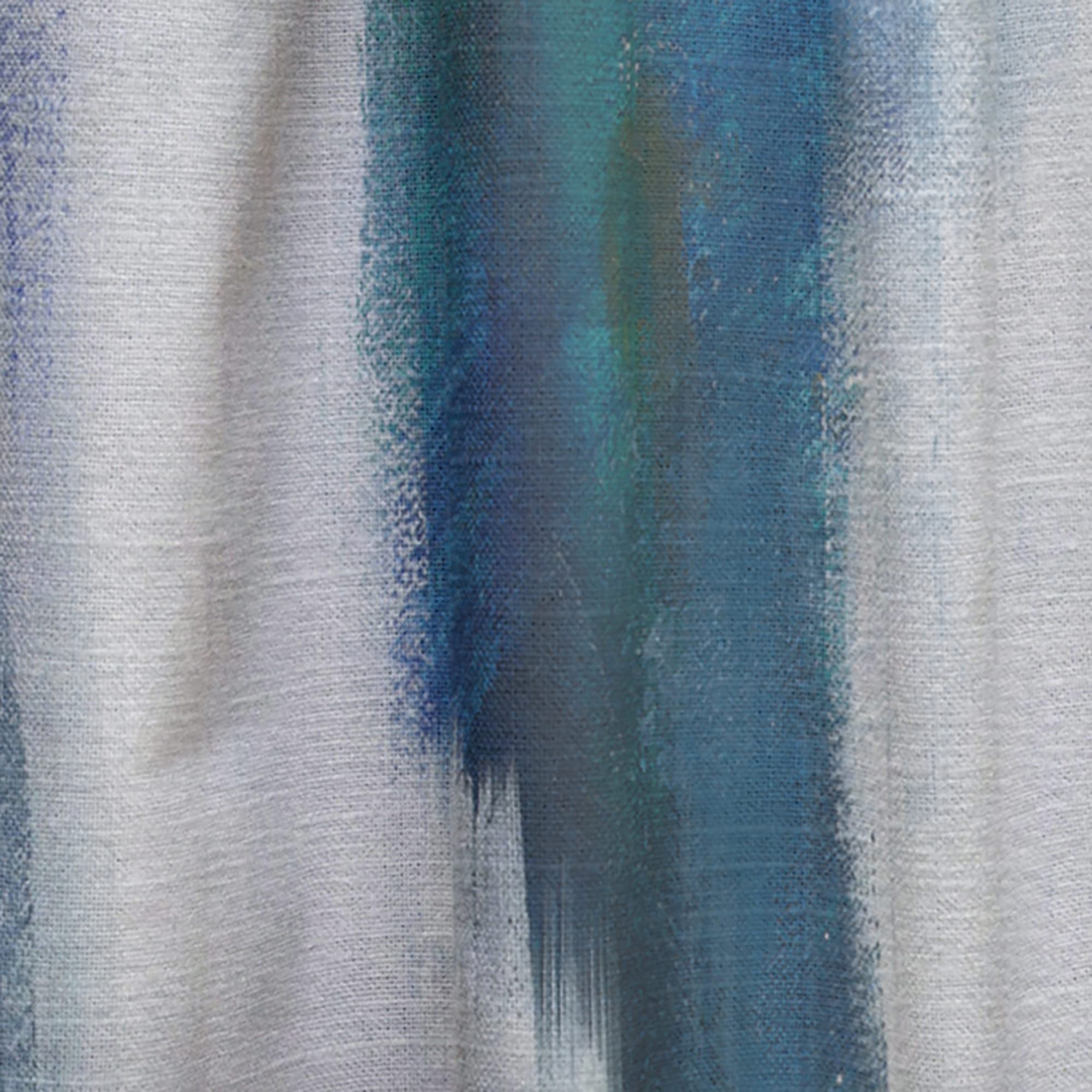 DesignQ Blue Glam Texture Thermal Insulated Curtains - 52x108 Single Panel for Bedroom & Living Room - Elegant Drapes for Home Decor, Light Blocking & Energy Saving
