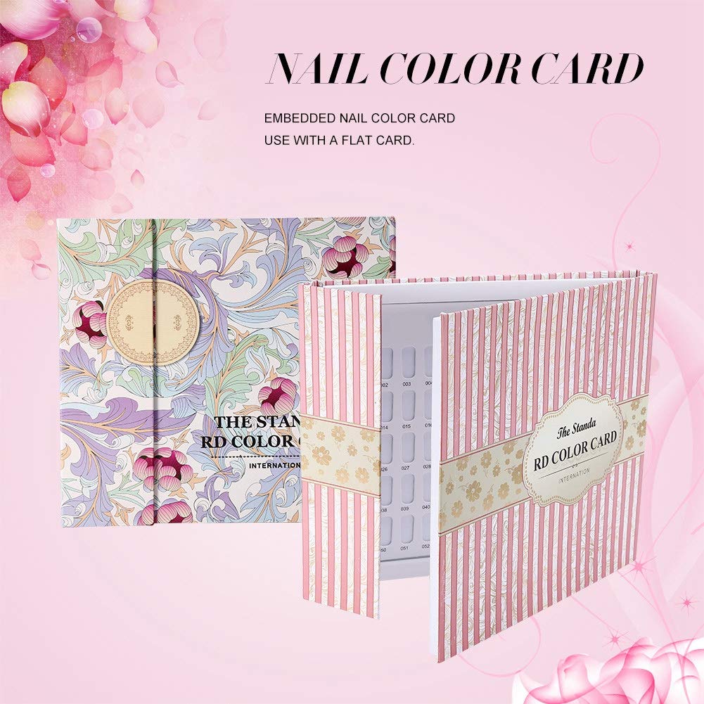 Dioche Modern Nail Art Display Card - 120 Colors Nail Polish Gel Color Swatch Book - Professional Nail Salon Sample Display Board (Striped Cover, 24.5 x 22 x 2cm) - Perfect for Nail Technicians & DIY Manicures at Home