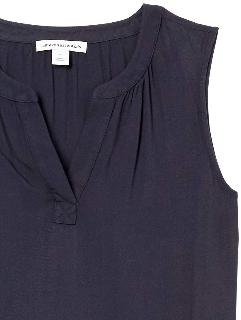 Amazon Essentials Women's Sleeveless Woven Shirt - Casual Button Down Top for Summer, Work & Travel | Lightweight Breathable Blouse for Office, Beach & Outdoor Activities