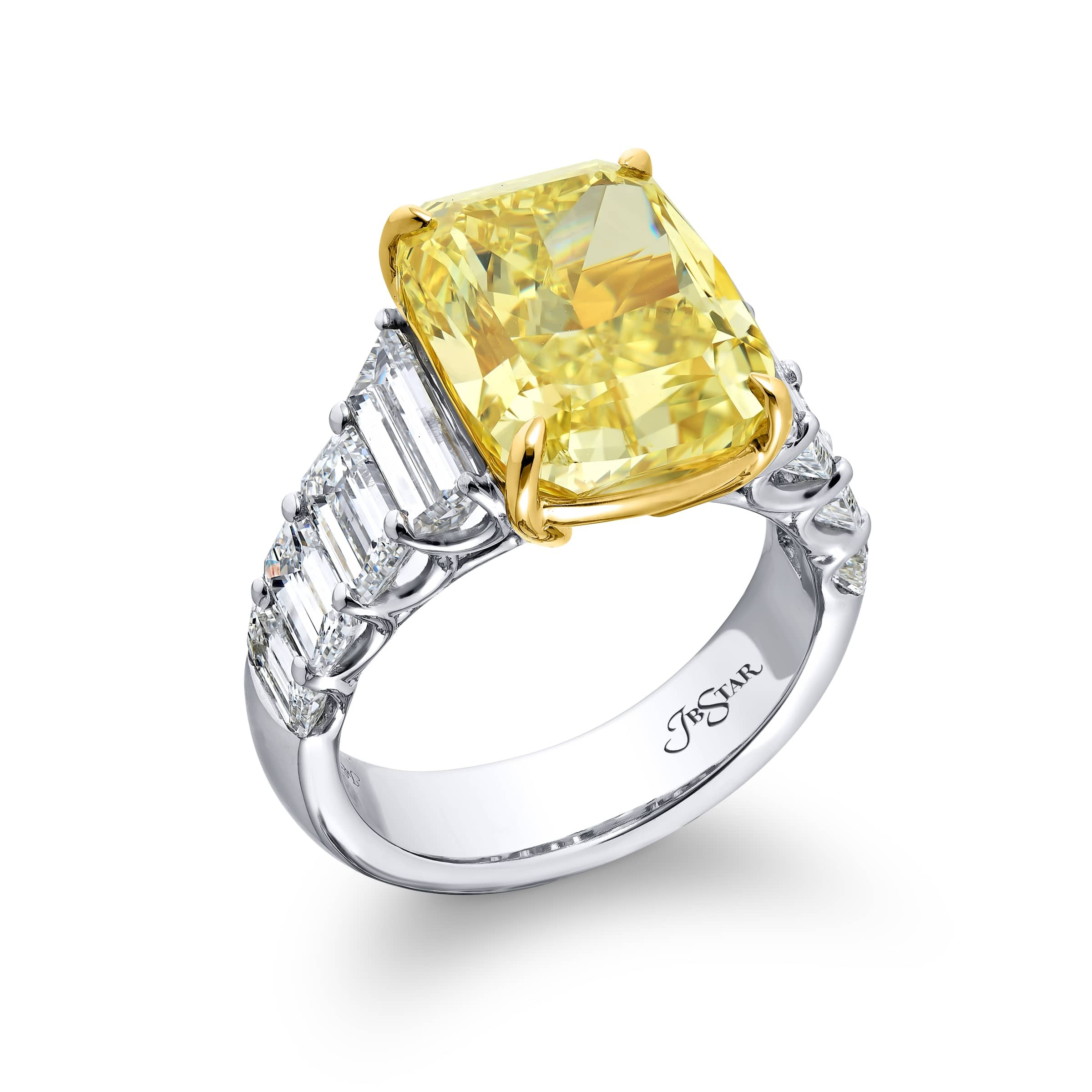 Exquisite Yellow Cushion & Emerald Cut Diamond Wedding Band - Elegant Stackable Ring for Women, Perfect for Engagement, Anniversary & Special Occasions