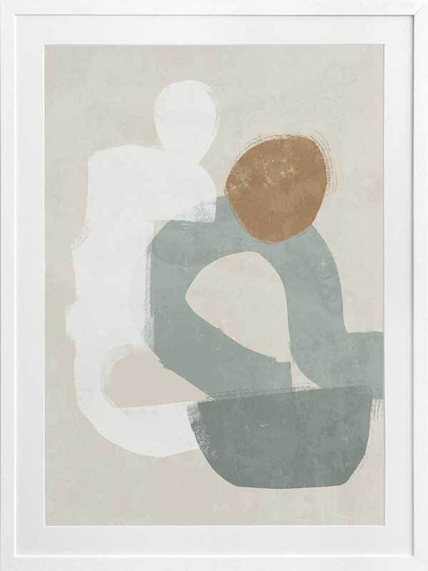 At Ease Light Teal Framed Art Print - Modern Wall Decor for Living Room, Bedroom & Office - Perfect Home & Office Decoration